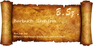 Berbuch Szabina névjegykártya