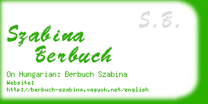 szabina berbuch business card